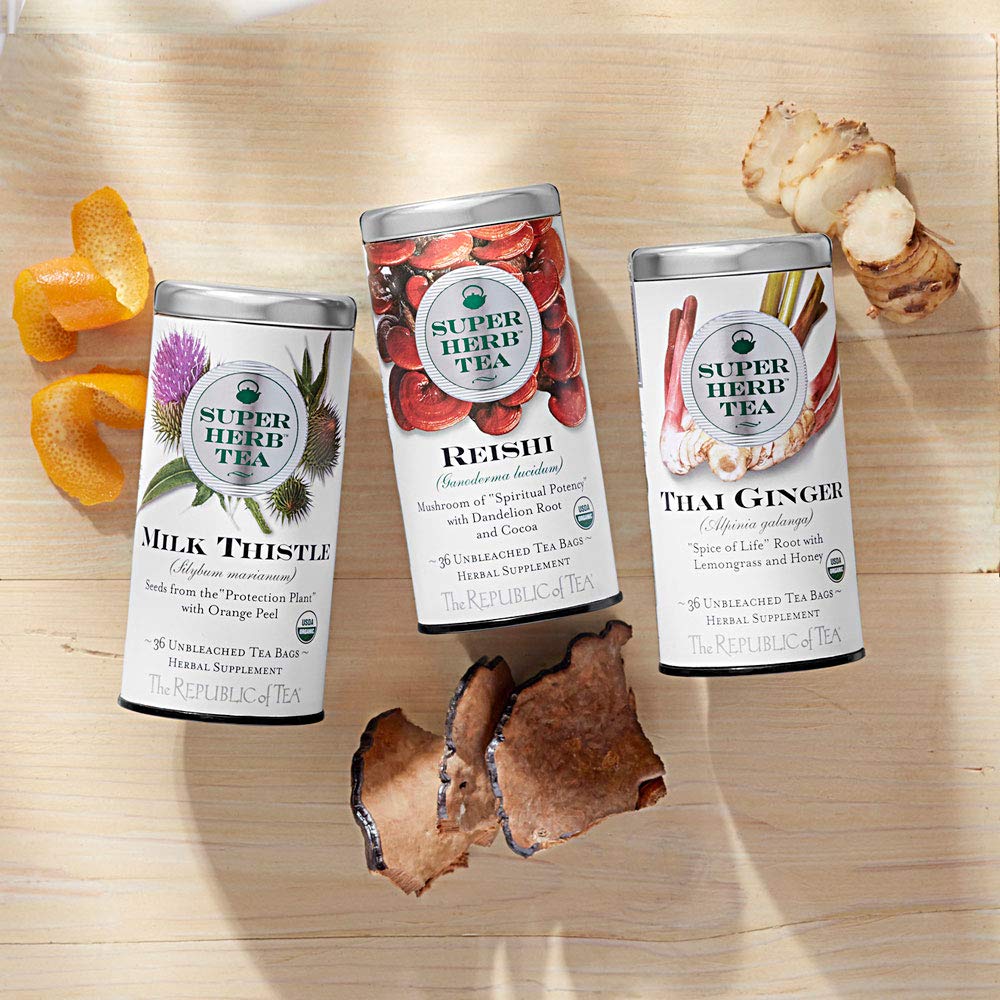The Republic of Tea Organic Thai Ginger Herbal Tea, 36 Count, Tin