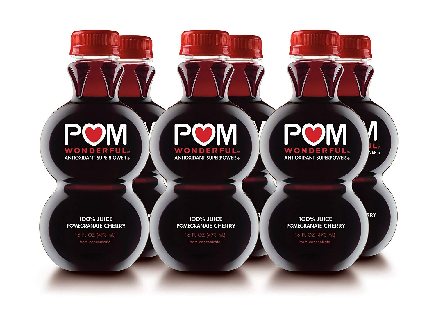 POM Wonderful Pomegranate Cherry 100% Juice, 16 Fl Oz (Pack of 6)