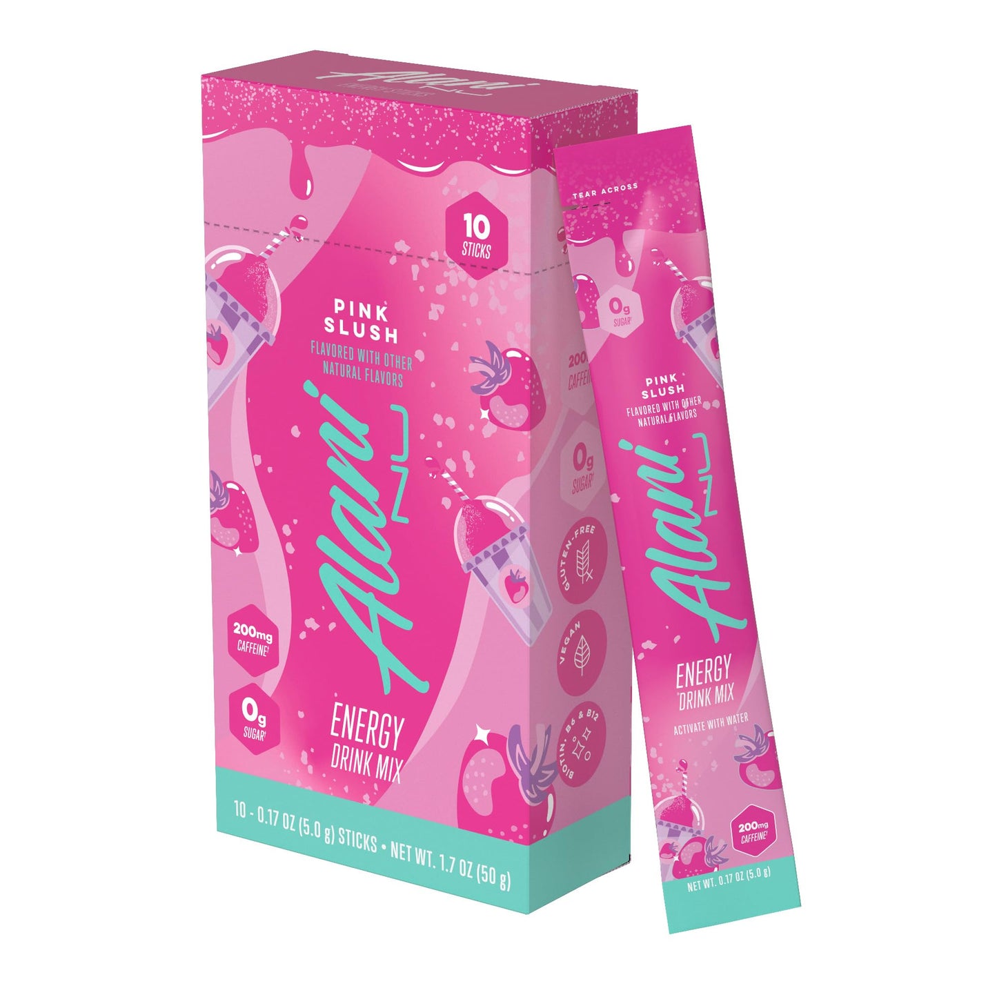 Alani Nu Energy Sticks, Energy Drink Powder, 200mg Caffeine, 0.24 oz Pack of 10, Zero Sugar, B Vitamins