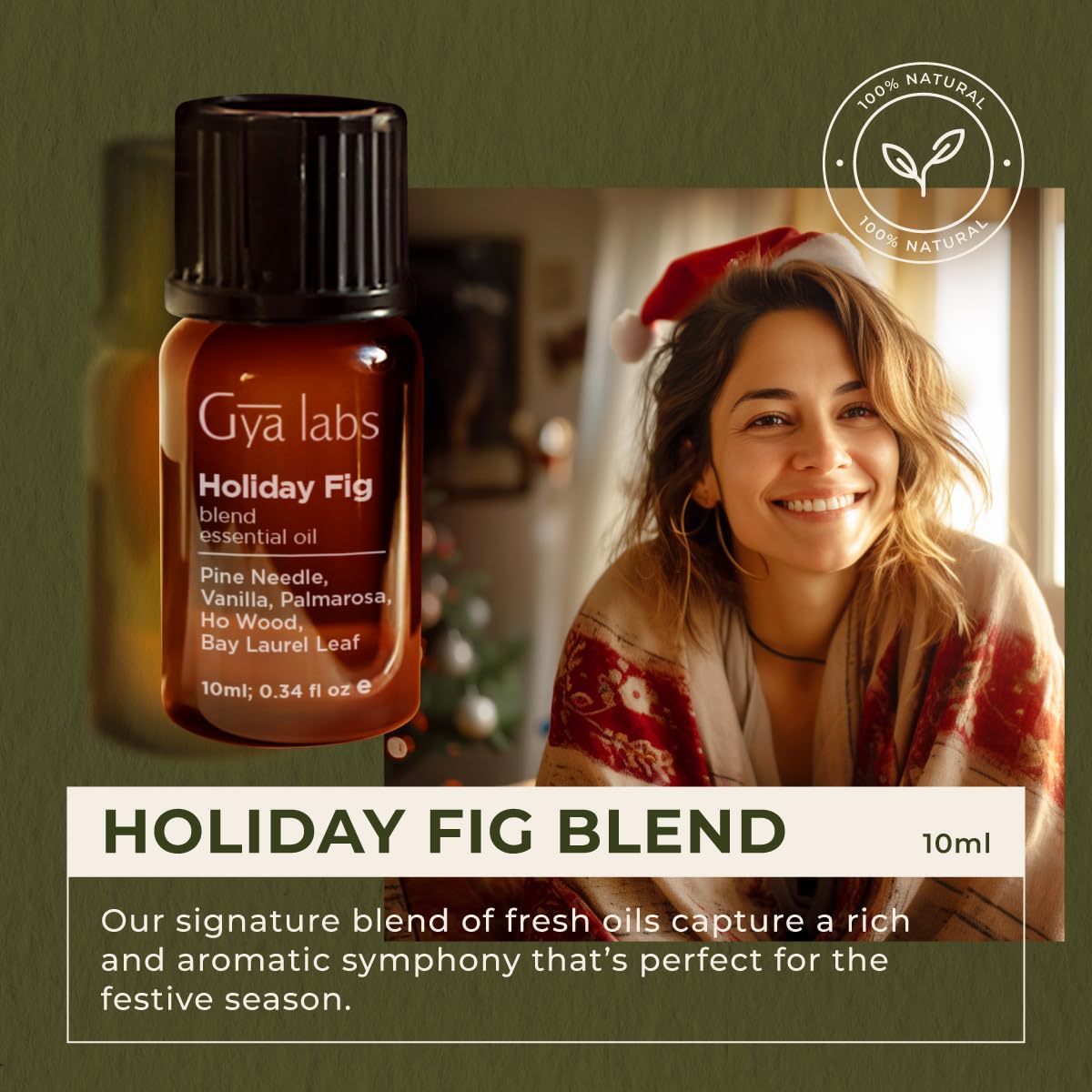 Gya Labs Holiday Fig Essential Oil Blend (0.34 Fl Oz) - Grounding & Uplifting