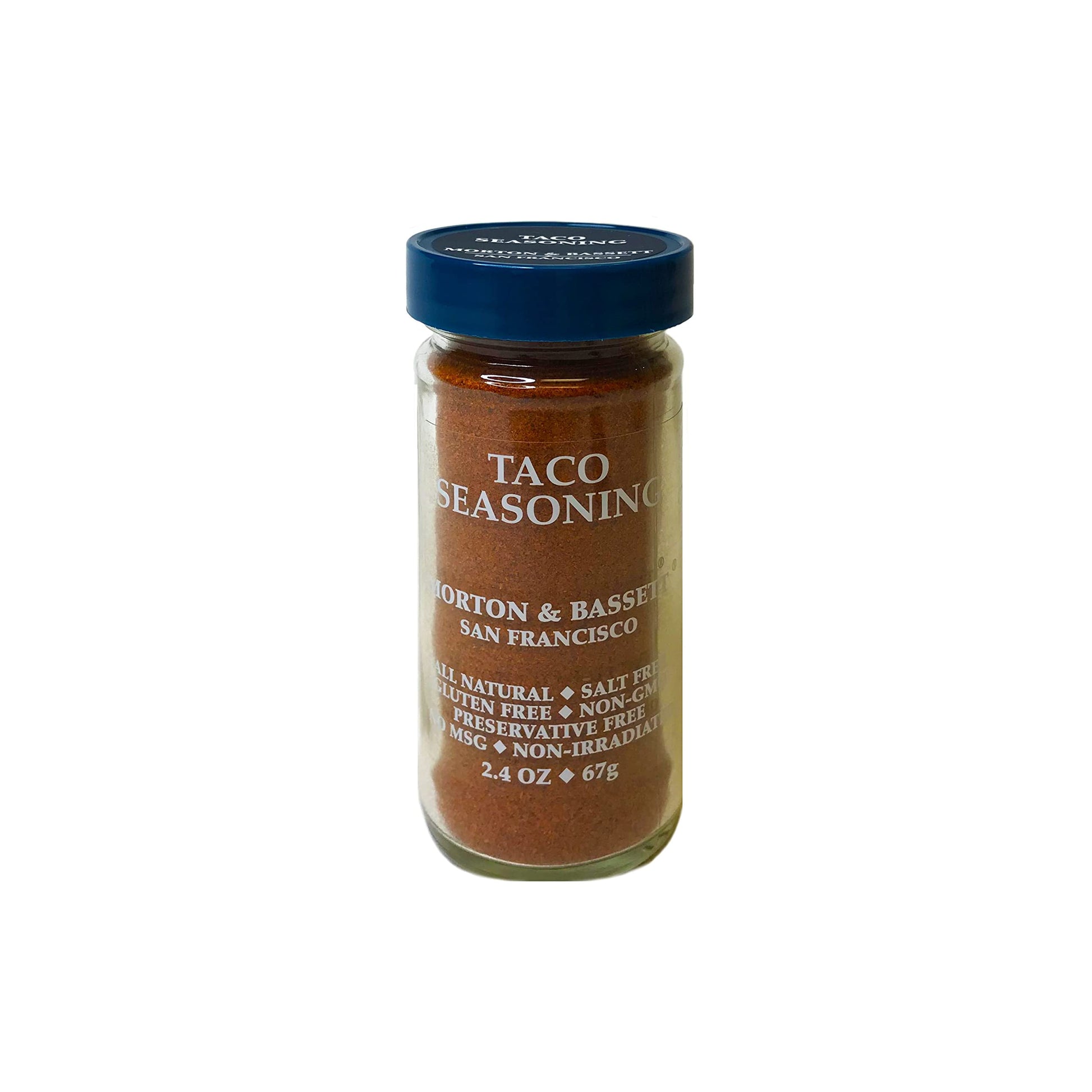 Morton & Bassett Taco Seasoning, Non-GMO, Salt-Free, 2.4oz for Tacos, Fajitas & Mexican Dishes