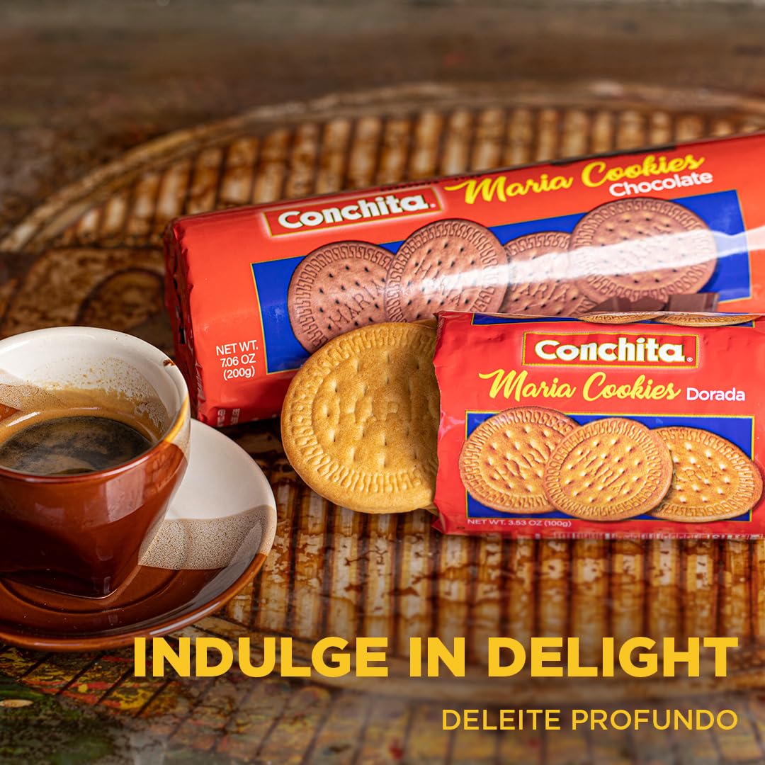 Conchita Chocolate Maria Cookies - Versatile Snack, Dessert, or Breakfast Food - 7.06 oz (Pack of 1)