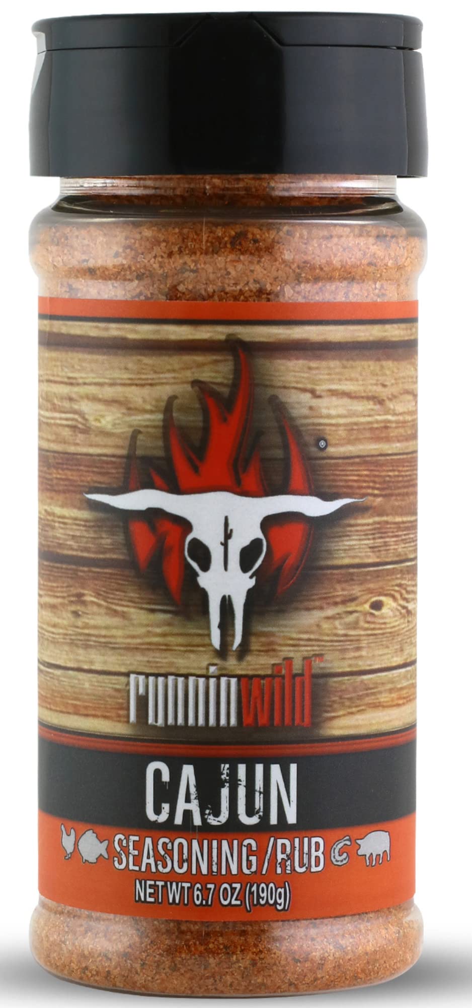 RunninWild Gourmet Cajun Seasoning, Premium Rub for Chicken, Fish, Shrimp, Pork, 6.7 oz, No Preservatives, No MSG