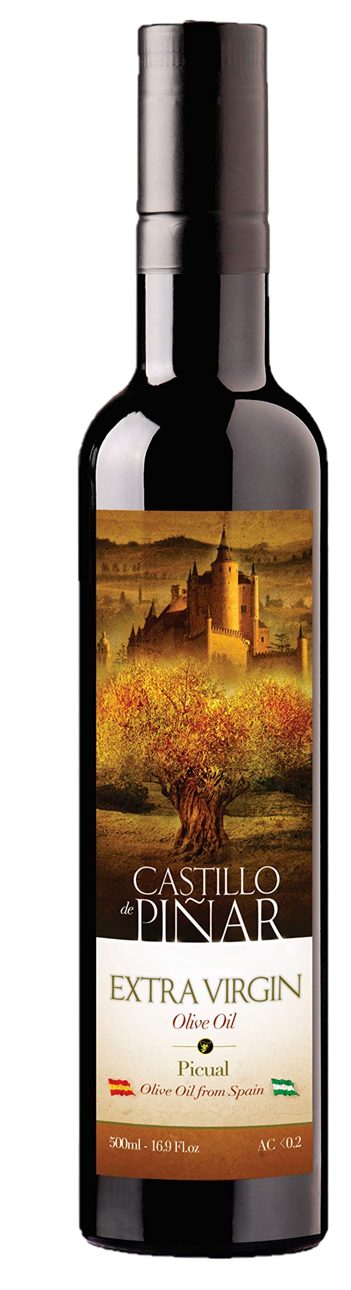 Castillo De Pinar First Cold Pressed Extra Virgin Olive Oil Picual Single-Variety 500Ml Less Than 02% Acidity, Gluten Free Non G