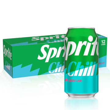 Sprite Chill Cherry Lime Soda 12oz Cans, 12 Pack - Refreshing Cherry Lime Flavor, Great for Parties and Gatherings