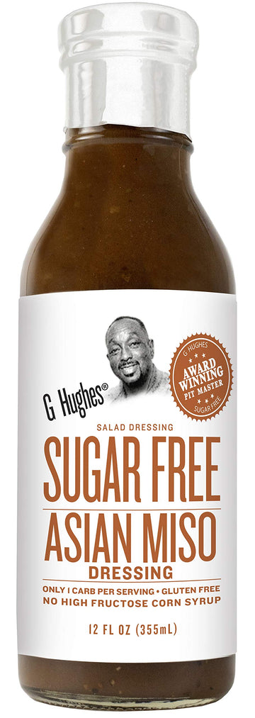 G Hughes Sugar Free Asian Miso Dressing - Asian Salad Dressings, Asian Dressings, Gluten Free Salad Dressing, Sugar Free - 12 Oz