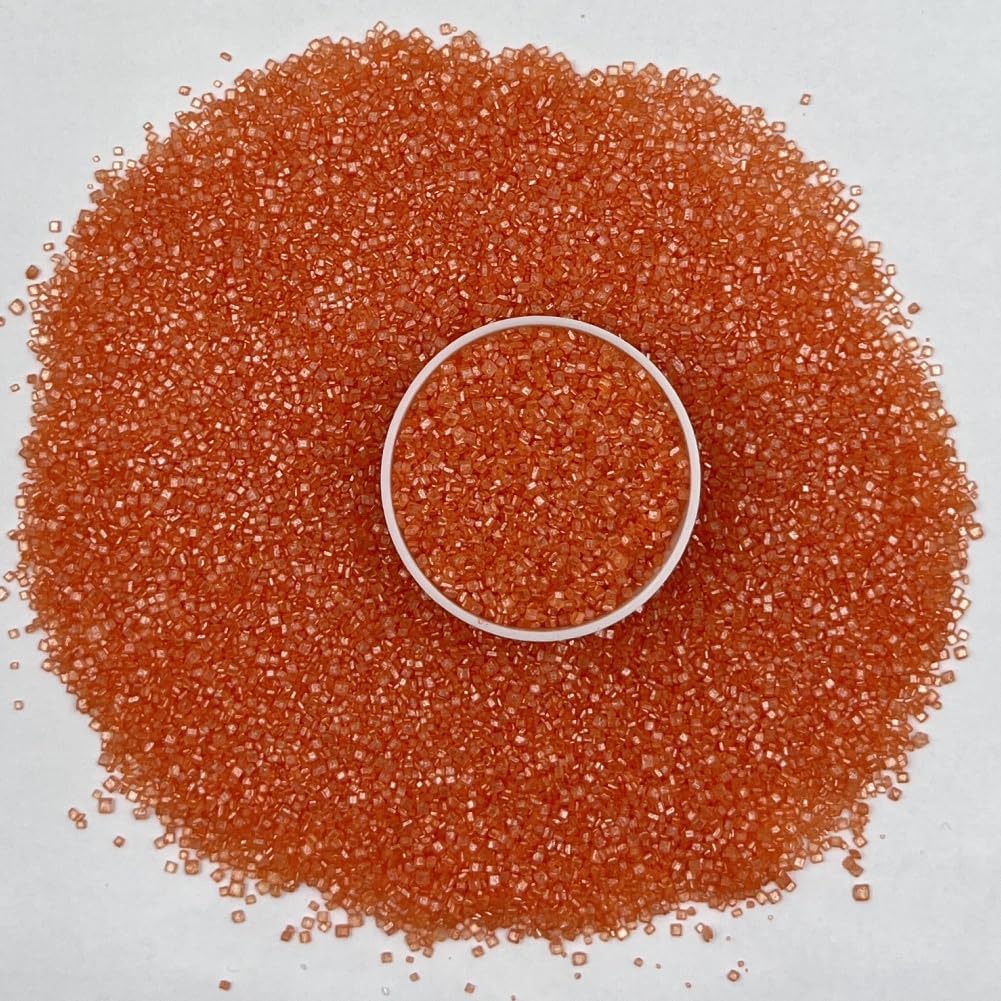 Senchanting Orange Sanding Sugar Sprinkles, Edible Crystal Orange Sanding Candy Sugar For Cake Decorating Wedding Party Baking C