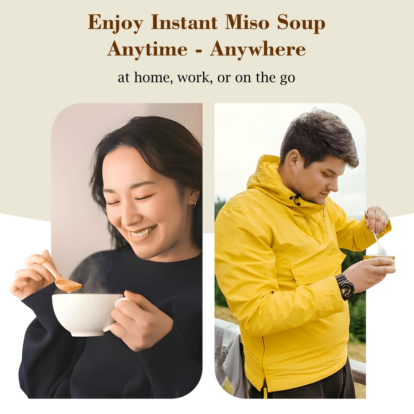 Fusion Select Freeze Dried Miso Soup Packets - Variety Pack With 4 Flavors - Vegetable, Shallot, Tofu & Okra Flavored Japanese I