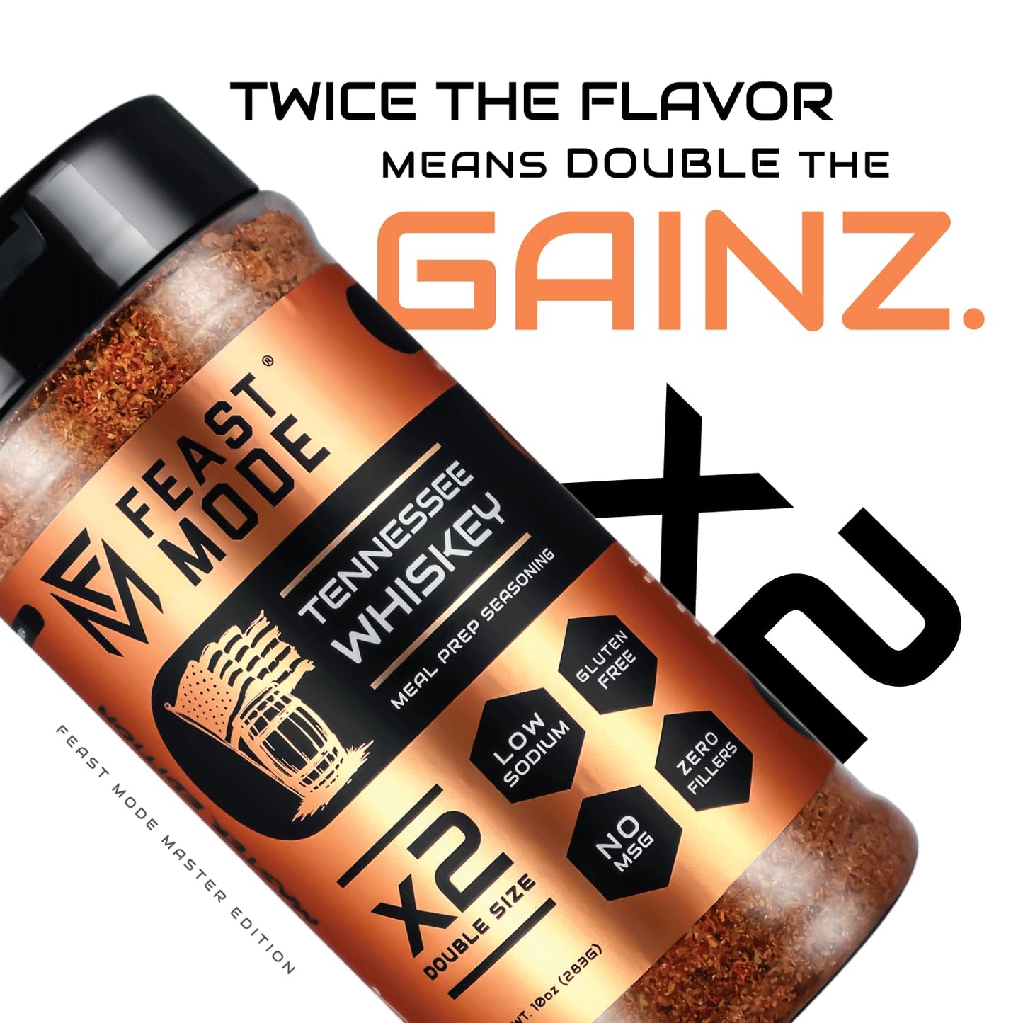 Feast Mode Flavors Tennessee spirit-inspired flavor Seasoning, Smoky Chipotle Spice Blend, Low Sodium, 10oz, Black