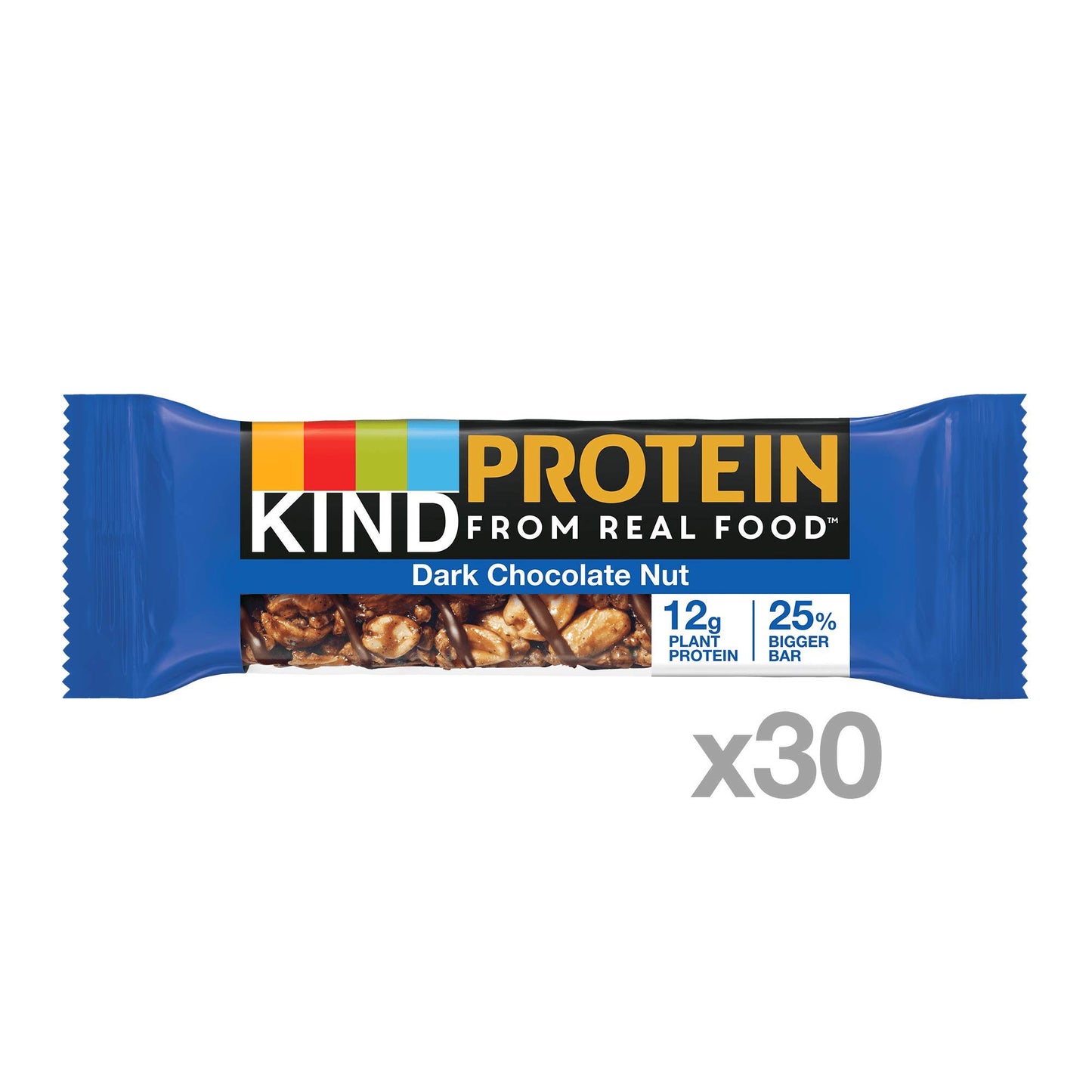 KIND Protein Bars, Dark Chocolate Nut, Gluten Free, 12g Protein, 1.76 Oz, 30 Count