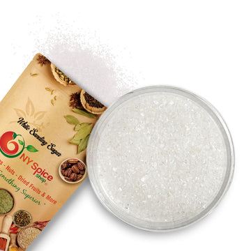 NY Spice Shop White Sanding Sugar for Memorial Day - 1 Pound Sweet Colorful Edible Sprinkles For Candy Dish - Chocolate Sprinkle