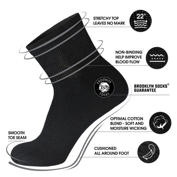Big And Tall Diabetic Neuropathy Ankle Socks, King Size Mens Athletic Quarter Socks (Size: 13-16) (Black, 12)