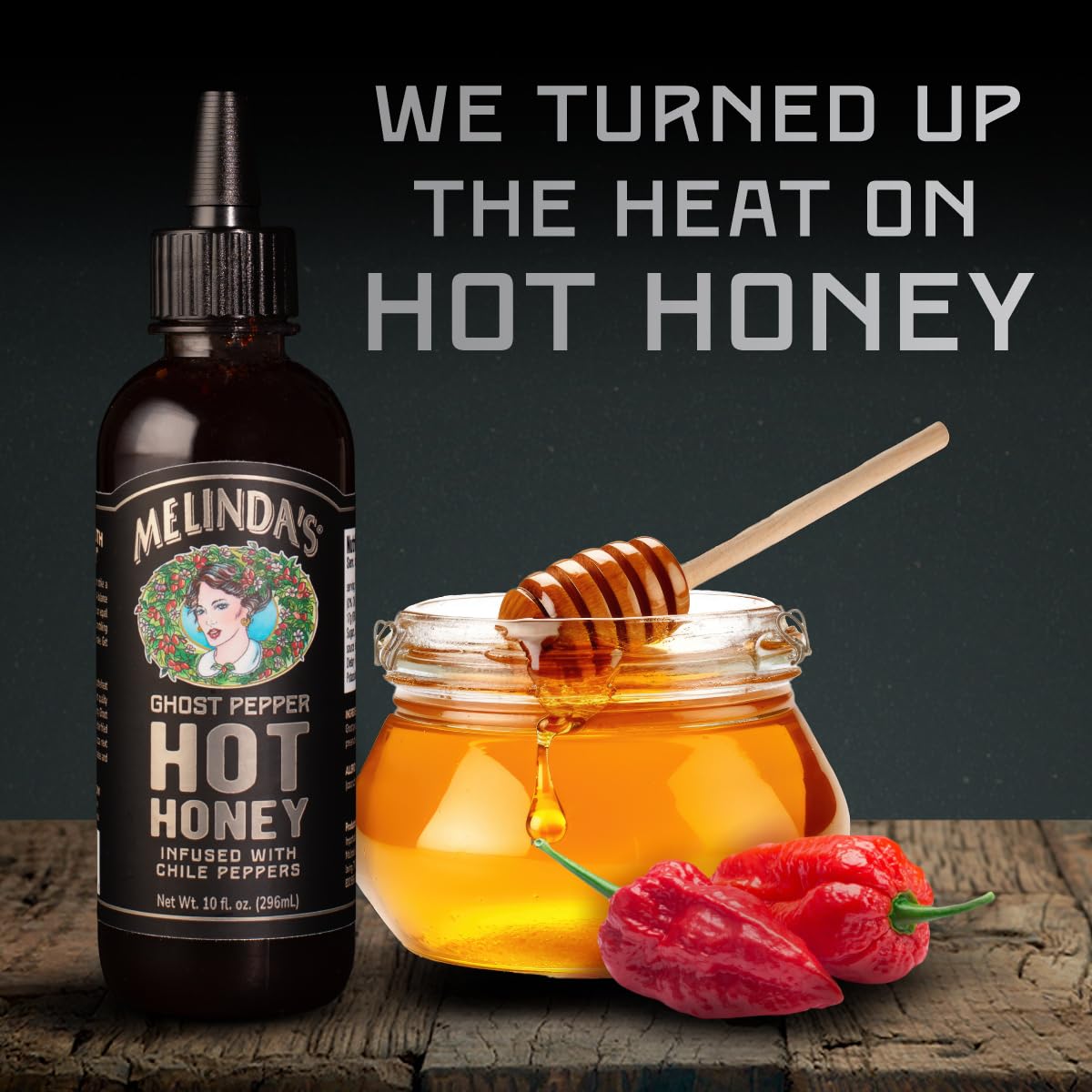 Melindas Hot Honey - 10 Oz, 1 Pack - Spicy Honey Sauce Made With Fresh Peppers - Infused Sweet & Spicy Sauce For Dipping, Drizzl