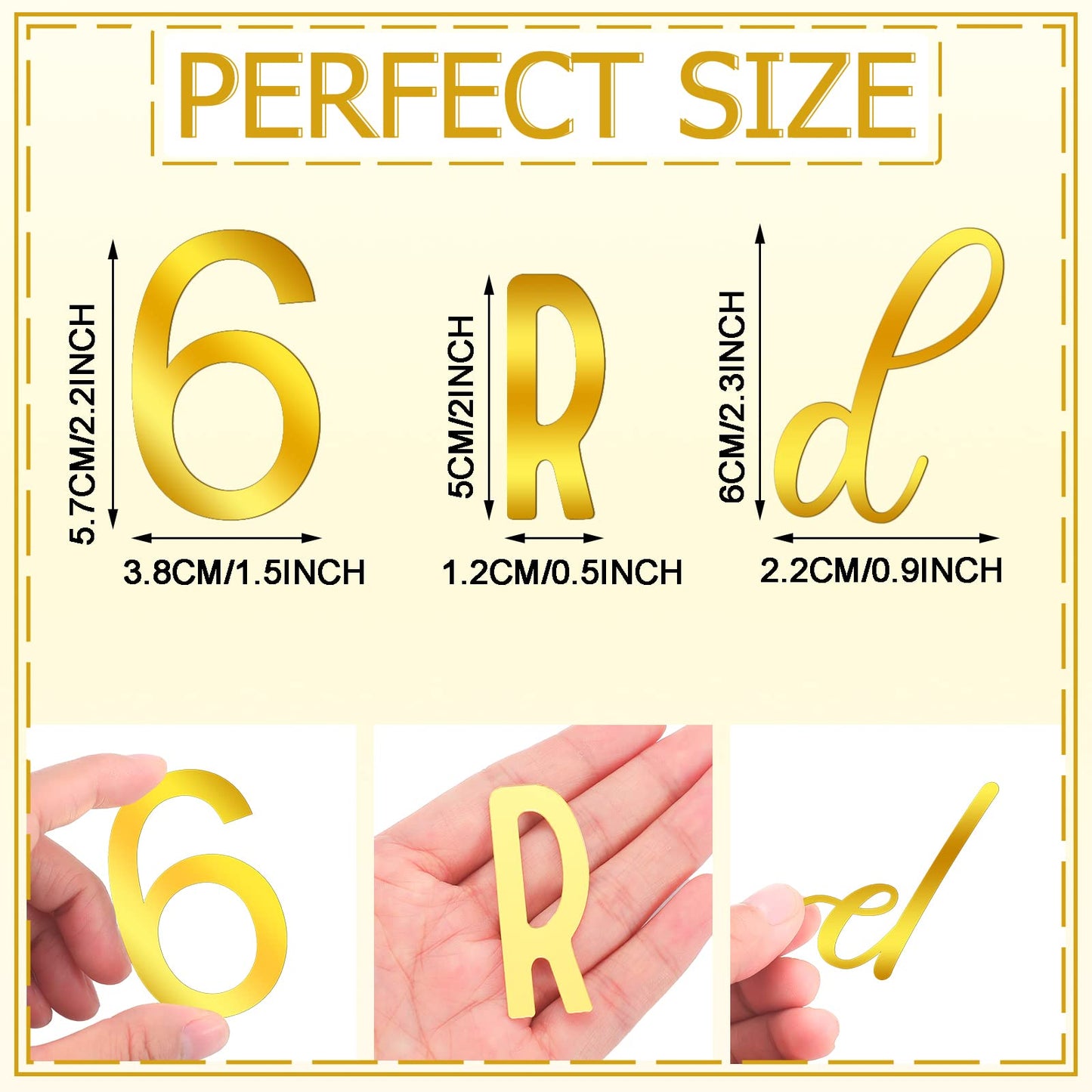 Kathfly Acrylic Number Alphabet Cake Topper 124 Pcs Custom Name Cupcake Toppers Gold