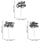 YCTHUNFISH 30 Pack Cupcake Toppers Glitter Bamboo for Birthday Parties, Baby Showers - Black