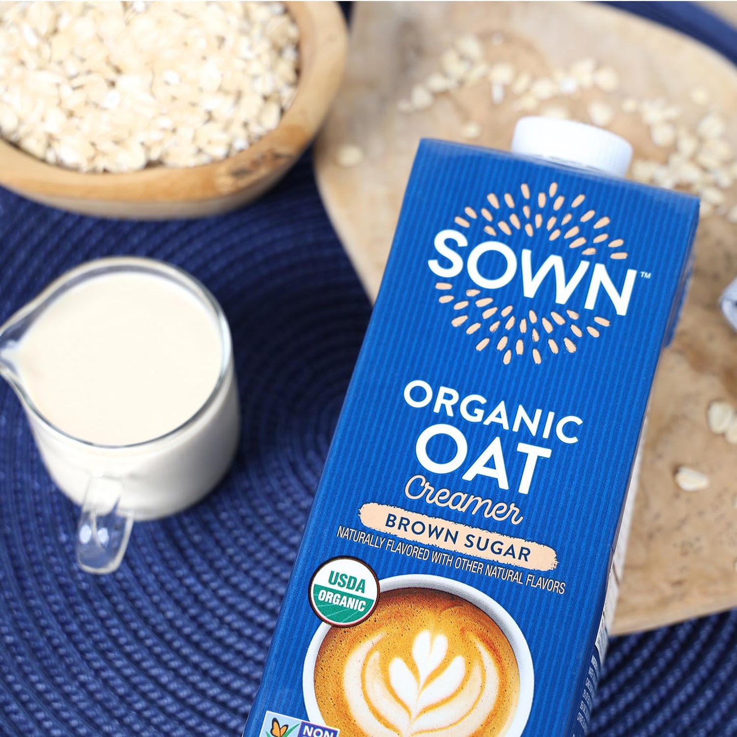 SOWN Organic Oat Creamer Brown Sugar - Barista Oat Milk Non Dairy Coffee Creamer - Plant Based, Dairy-Free, Vegan, Gluten-Free,