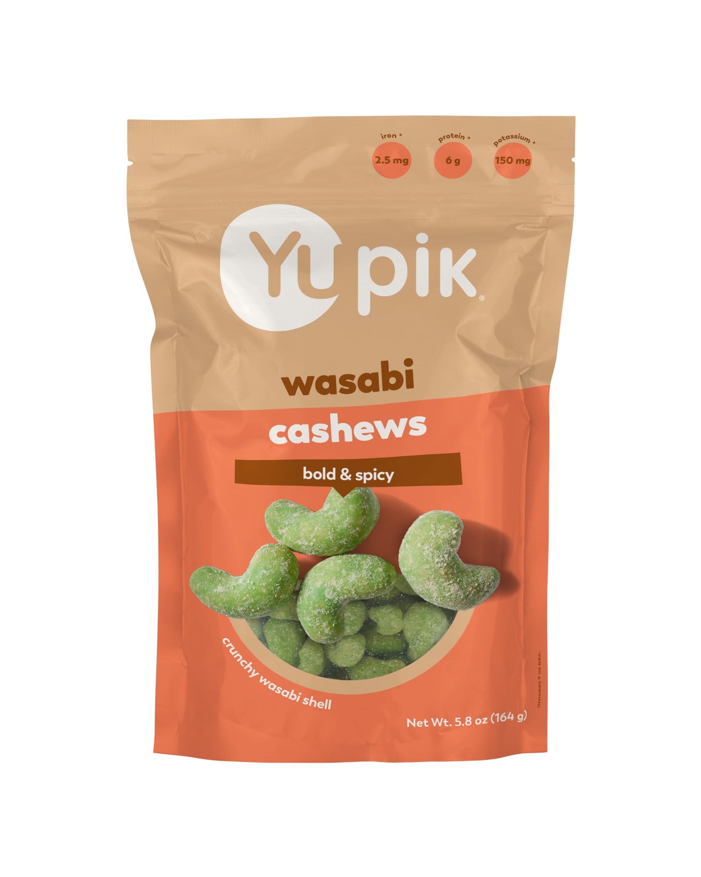 Yupik Wasabi Cashews, 5.8 Oz, Intense Spicy Snacks, Crunchy Cashews, Wasabi Flavored Shell, Asian-Inspired Snacks, Perfect For S