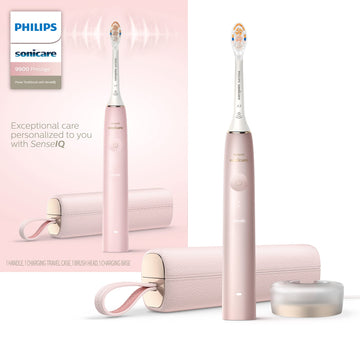 Philips Sonicare 9900 Prestige Rechargeable Electric Power Toothbrush With Senseiq, Pink, Hx9990/13