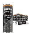 Super Coffee Espresso, Iced Keto Coffee (0G Added Sugar, 10 Calories) [Triple Shot Black] 11 Fl Oz, 12 Pack | Iced Coffee, Cold 