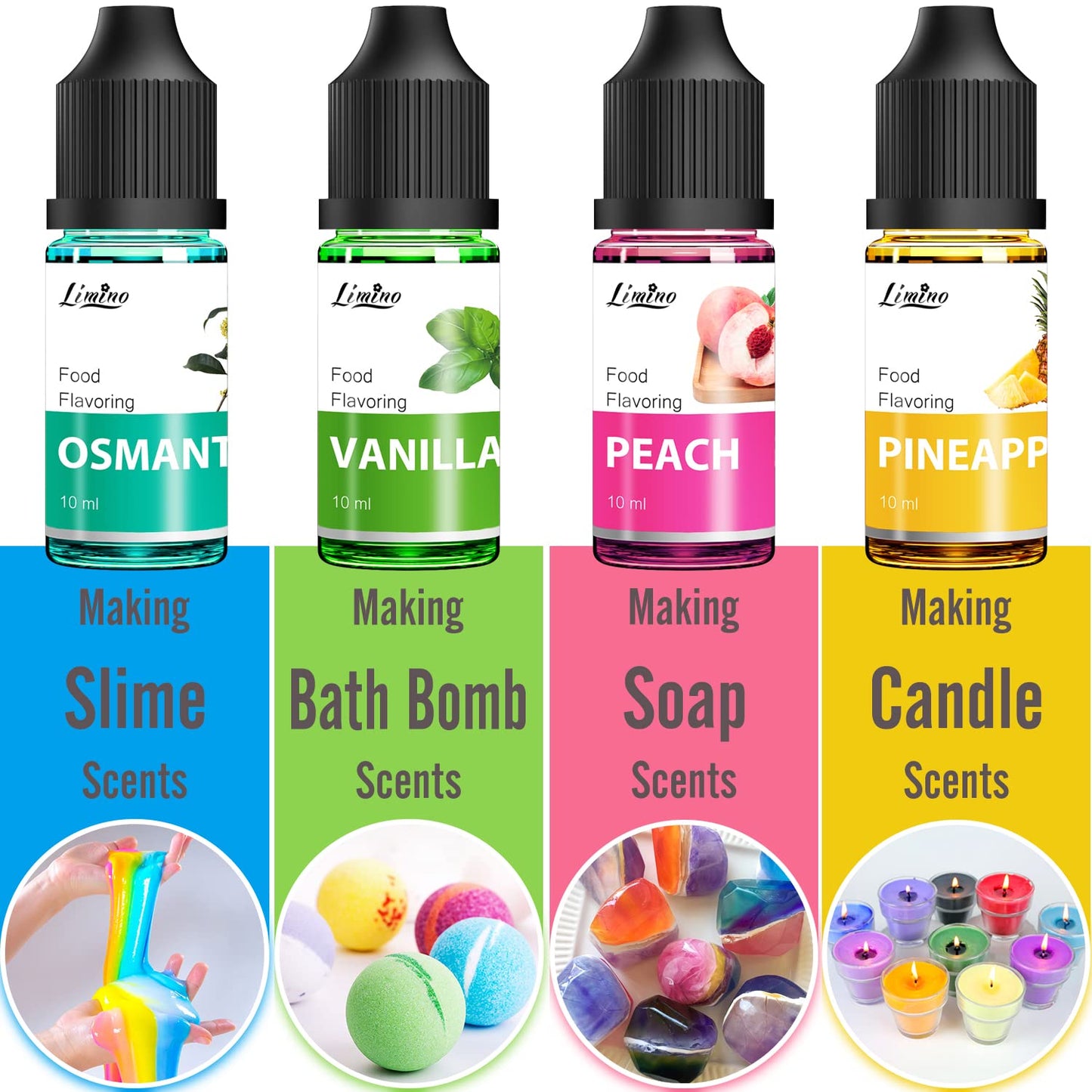 Food Flavoring Oil - 16 Pack X .34 Fl Oz Concentrated Flavor Oil Extracts For Baking, Cooking, Candy - Water & Oil Soluble Lip G