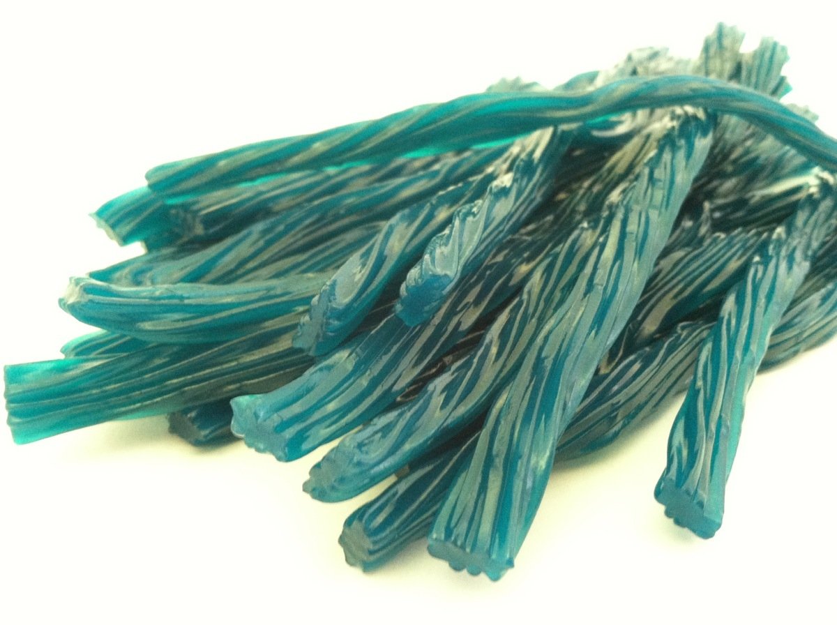Blue Raspberry Licorice Twists Pack of 3 - Fat-Free Old Fashioned Gourmet Blue Raspberry Licorice - Soft & Chewy Texture with Bo