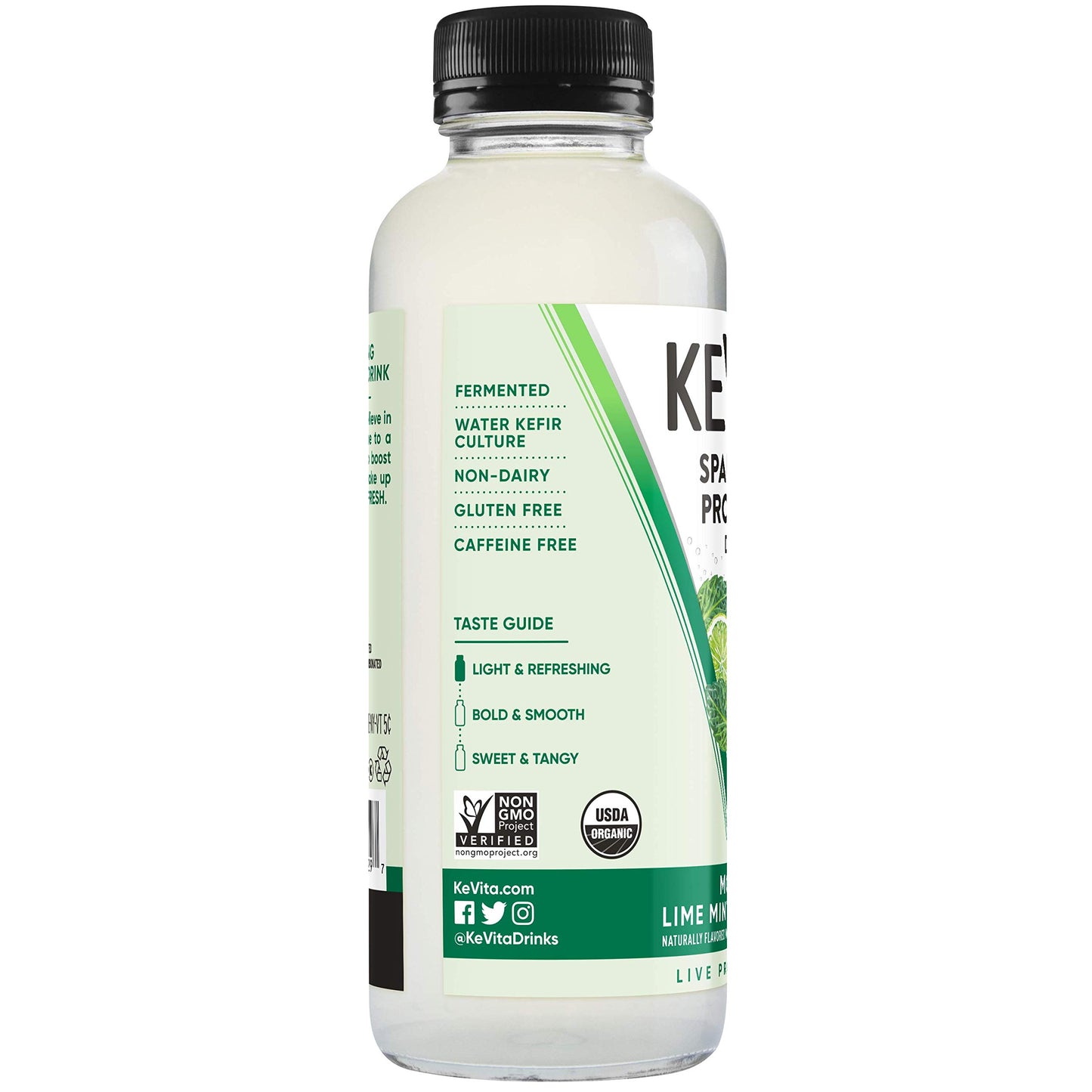 Kevita Sparkling Probiotic Drink, Mojito Lime Mint Coconut, 15.2 Fl Oz - Probiotics For Gut Health Support