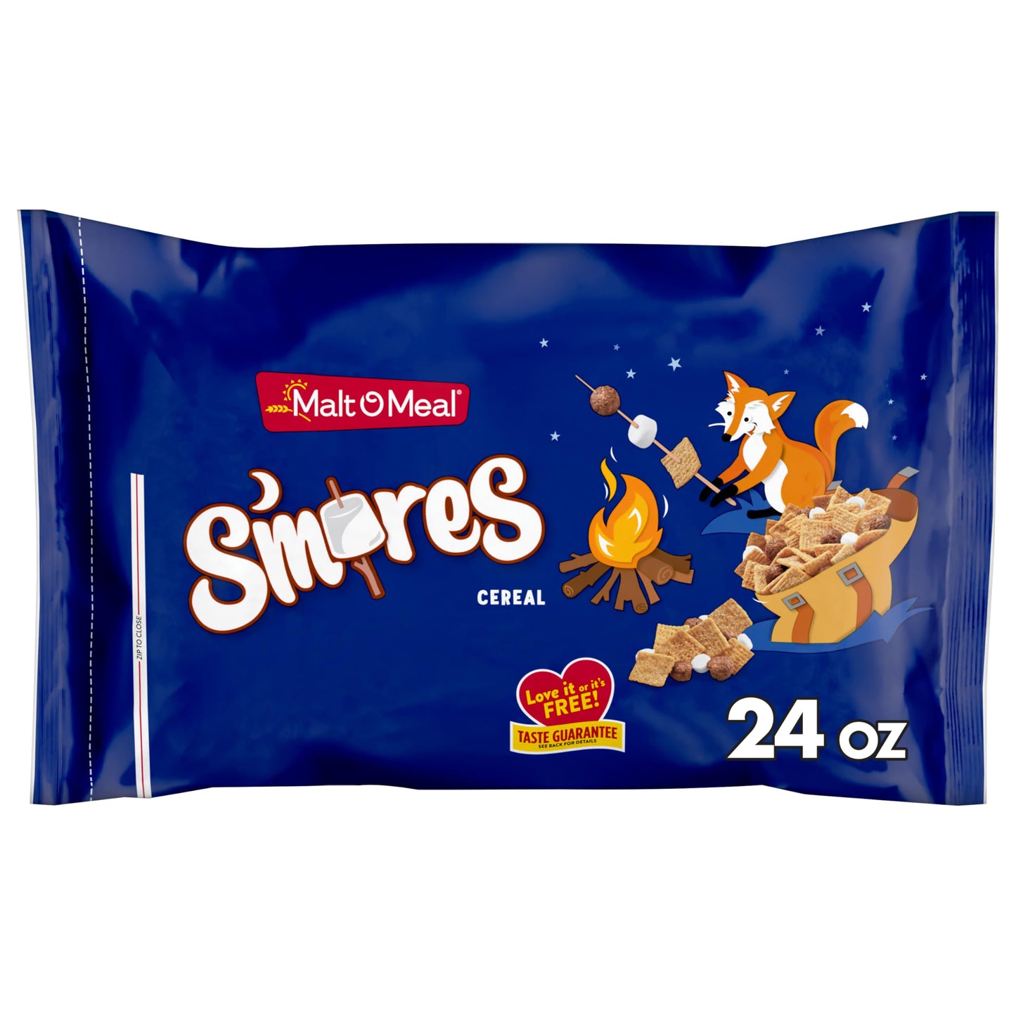Malt-O-Meal Smores Breakfast Cereal, Chocolatey Puffs & Marshmallow Bits, 24 OZ Resealable Bag