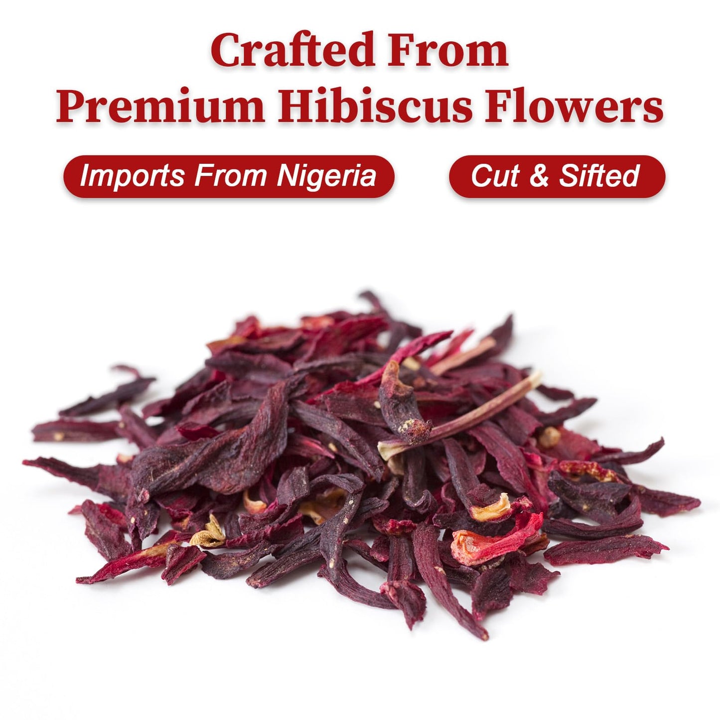 FullChea Hibiscus Flowers, Cut & Sifted, Non-GMO, Caffeine-free, 4oz Loose Leaf Tea