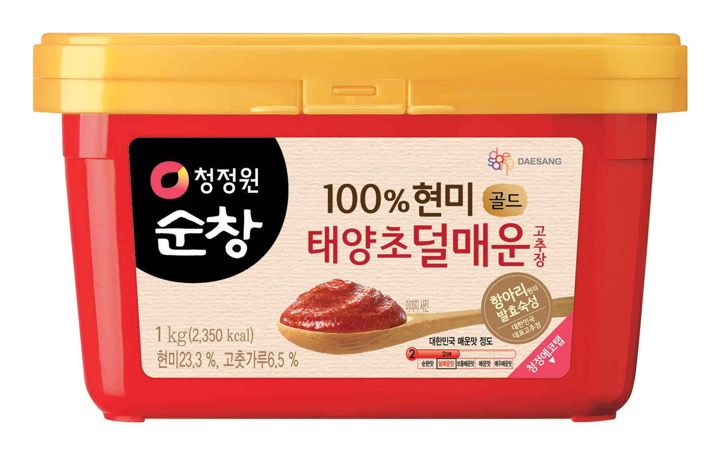 Chung Jung One Mild Gochujang Red Chili Pepper Paste, 2.2 lb, Traditional Fermented Sauce, Spicy Sweet Savory Flavor