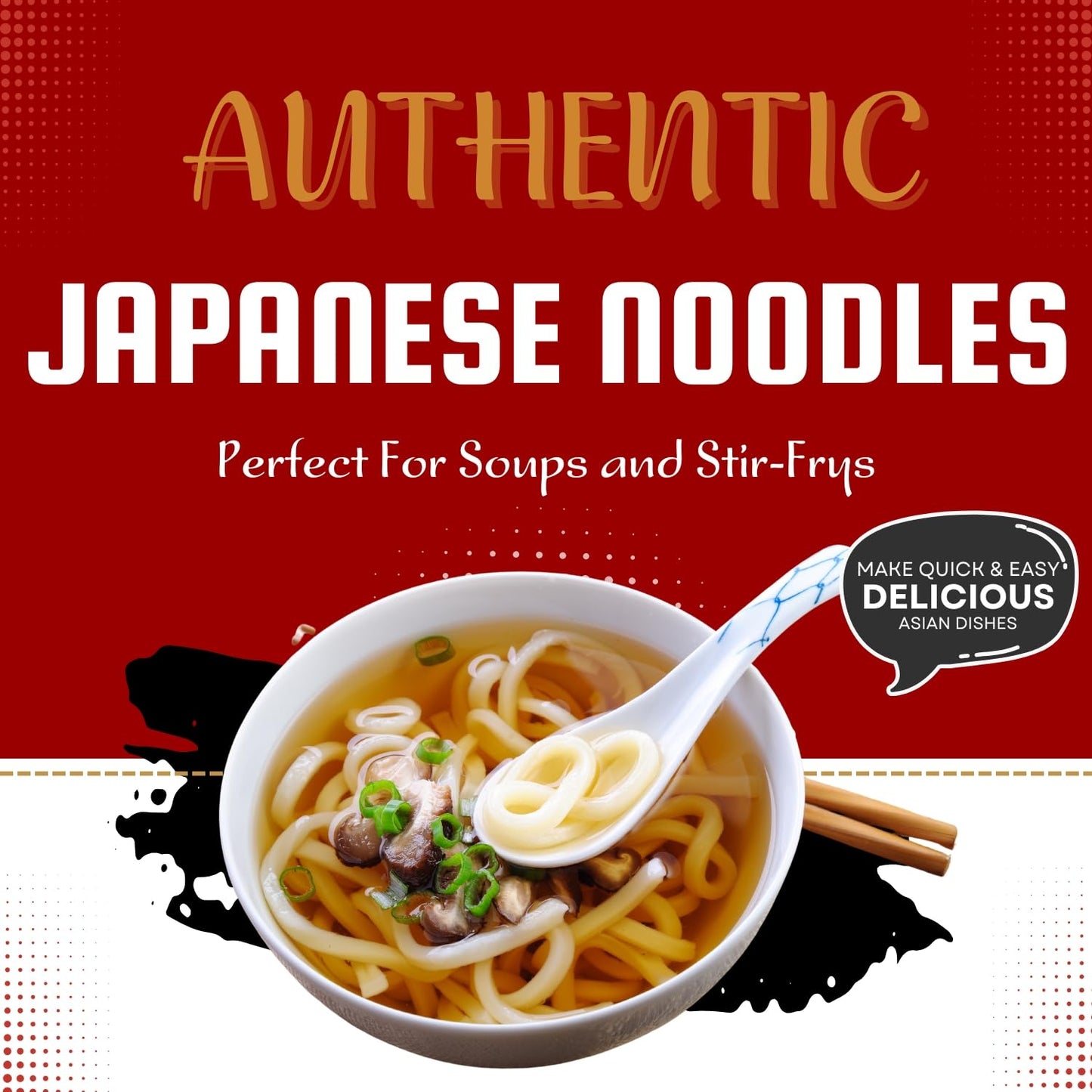 KA-ME Udon Noodles - Fresh Cooked Stir Fry Noodles 14.2 oz (Pack Of 6), No Preservatives/MSG, Instant & Microwaveable, Perfect f