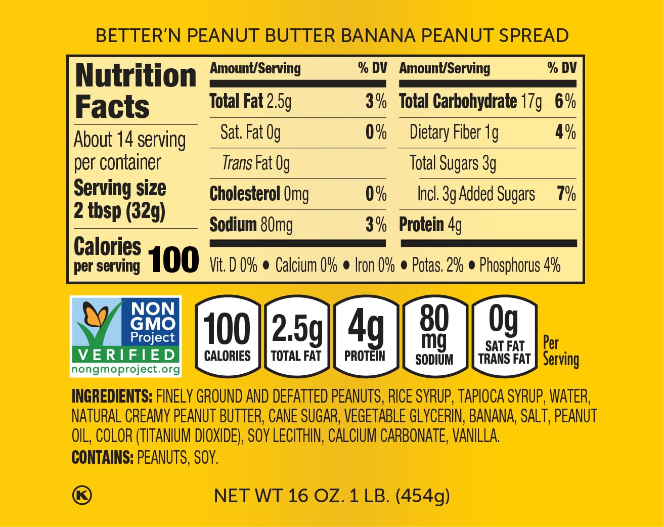 Better’n Peanut Butter Low Fat Peanut Butter Spread Variety Pack, Original, Banana, Chocolate, 16 oz. Glass Jars, Gluten Free, Dairy Free
