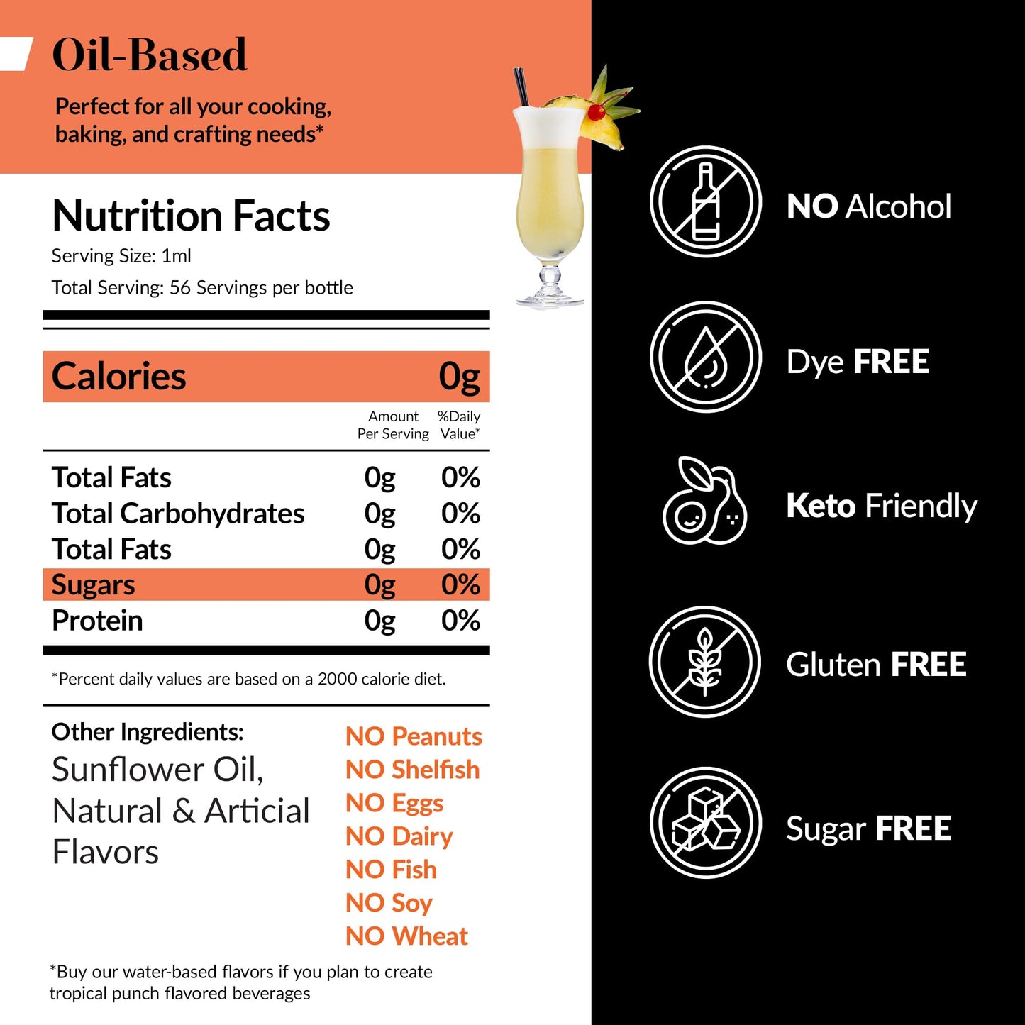 Dolce Flav Tropical Punch Extract - 2 Ounce Oil-Soluble Multipurpose Flavoring Ideal For Candy Making, Baking, Lip Balm, And Ice
