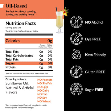 Dolce Flav Tropical Punch Extract - 2 Ounce Oil-Soluble Multipurpose Flavoring Ideal For Candy Making, Baking, Lip Balm, And Ice