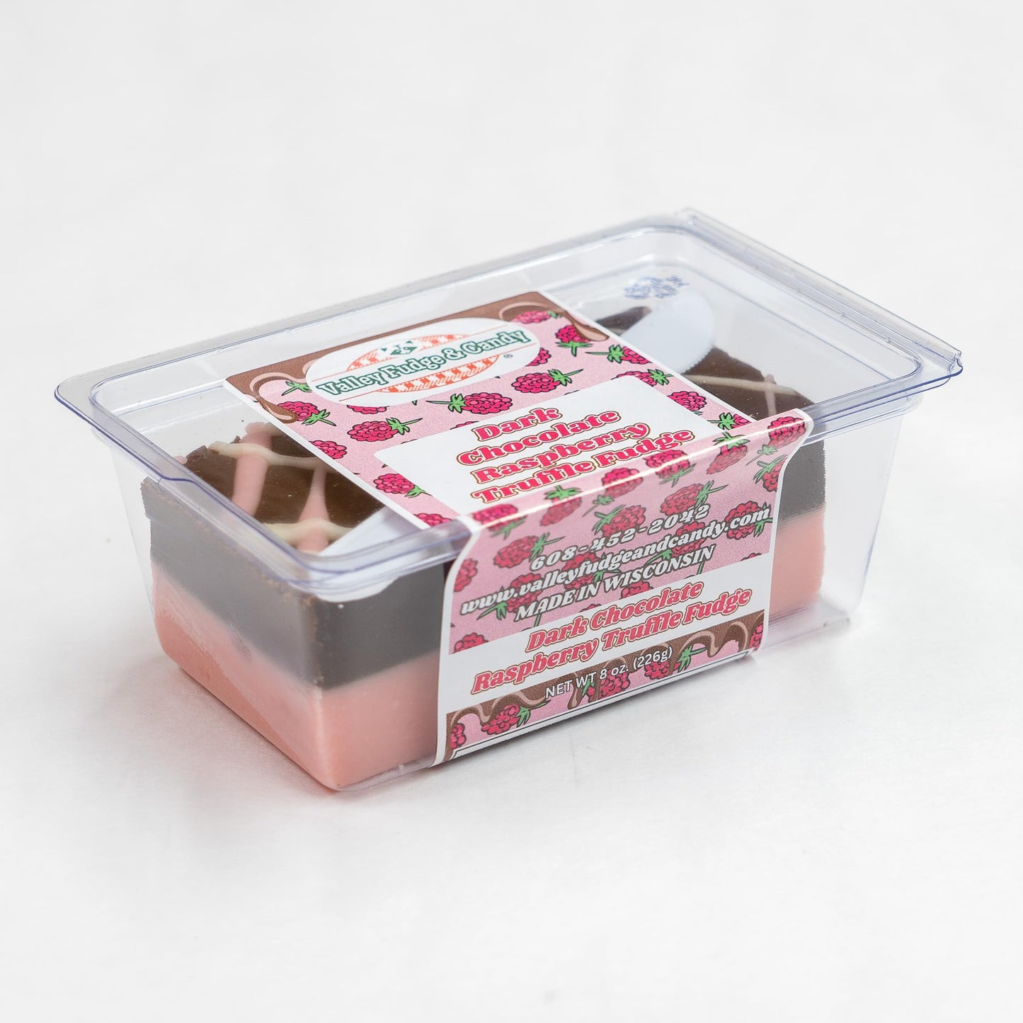 Valley Fudge Dark Chocolate Raspberry Truffle Gourmet Candy Half Pound Package