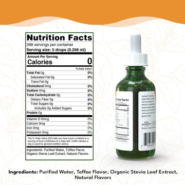 Sweetleaf Stevia Liquid Sweet Drops - English Toffee Flavored Drops, Stevia Liquid Sweetener, Zero-Calorie, Sugar-Free Syrup Alt
