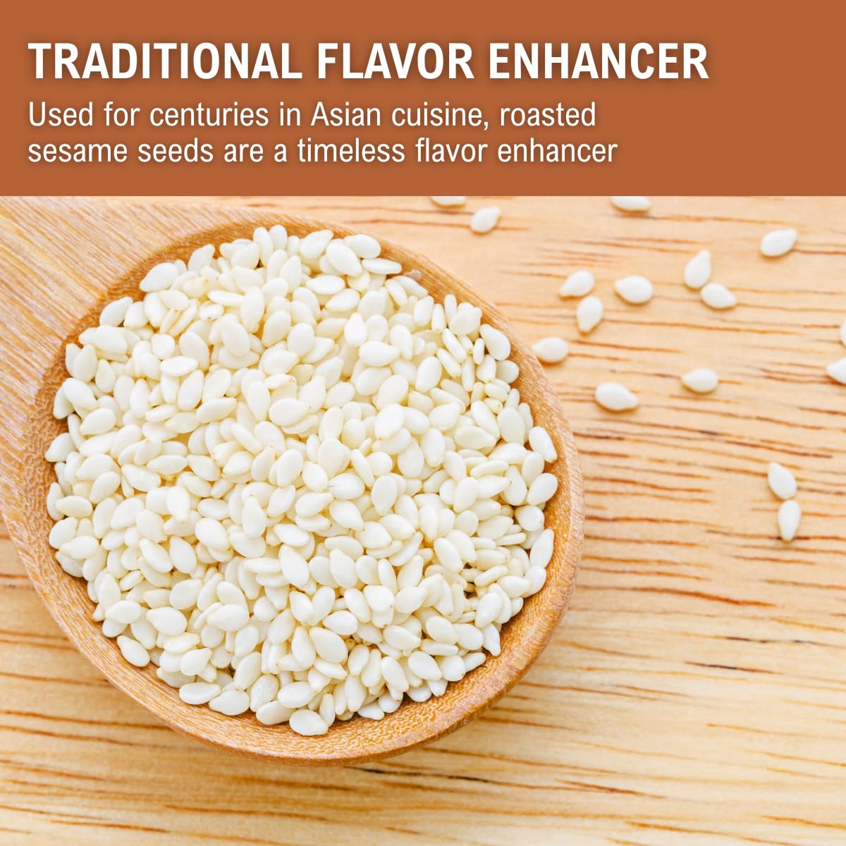 Asiatic Dishes Toasted White Sesame Seeds, Whole Roasted, Crunchy, 7oz Bottle