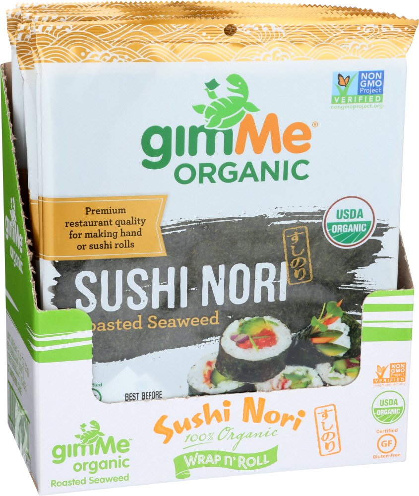 Gimme Seaweed - Organic Roasted Seaweed - Sushi Nori - 0.81 Ounce - (Pack Of 12) - Non Gmo, Gluten Free, Keto, Paleo