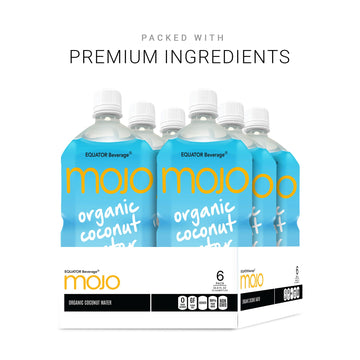 MOJO Organic Coconut Water | Hydration Drink & Sports Drink | Electrolytes Beverage 1043 mg | Vitamin B & C | Hydration Drink fo