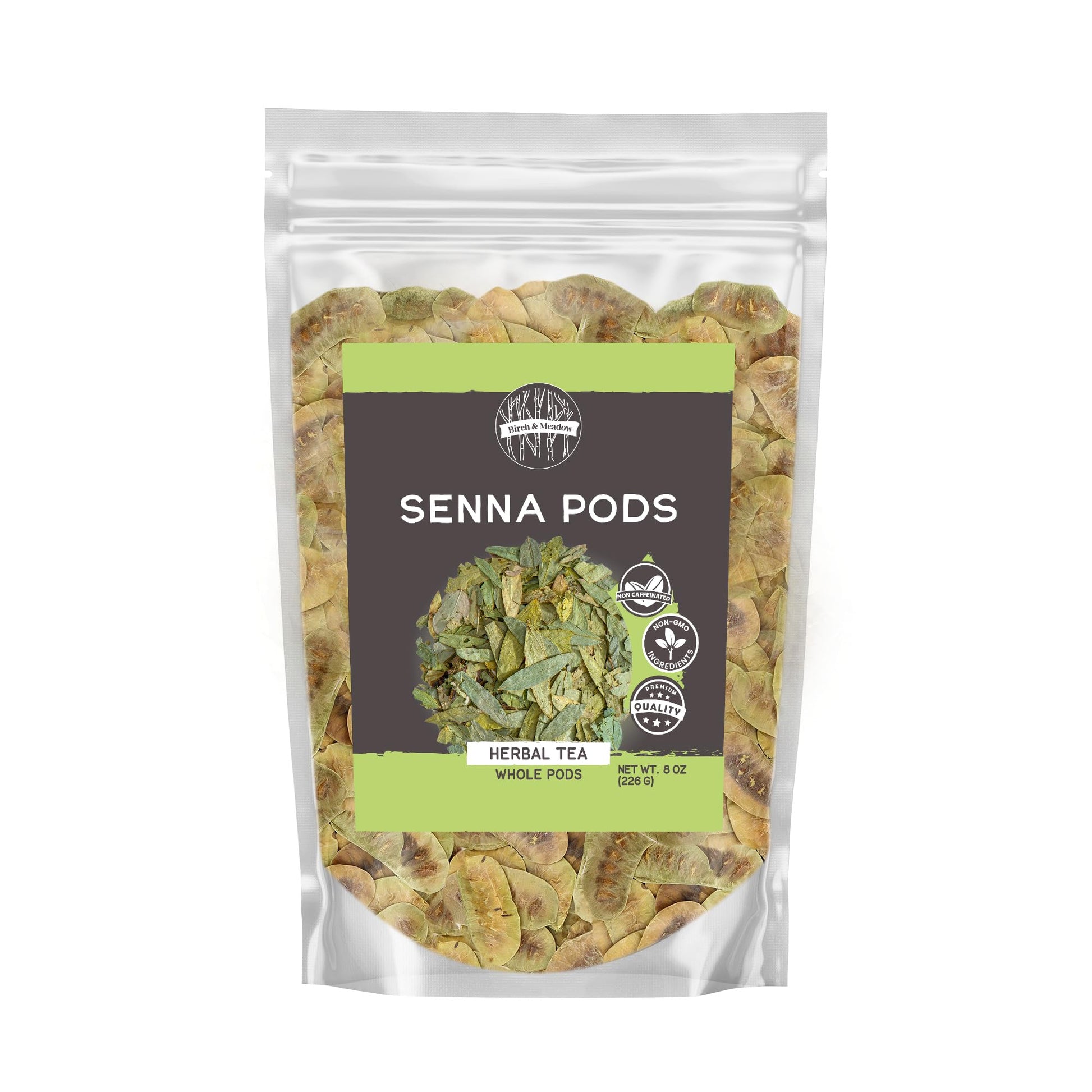 Birch & Meadow 8oz of Senna Pods Whole, Herbal Tea, Mild Bitter Taste