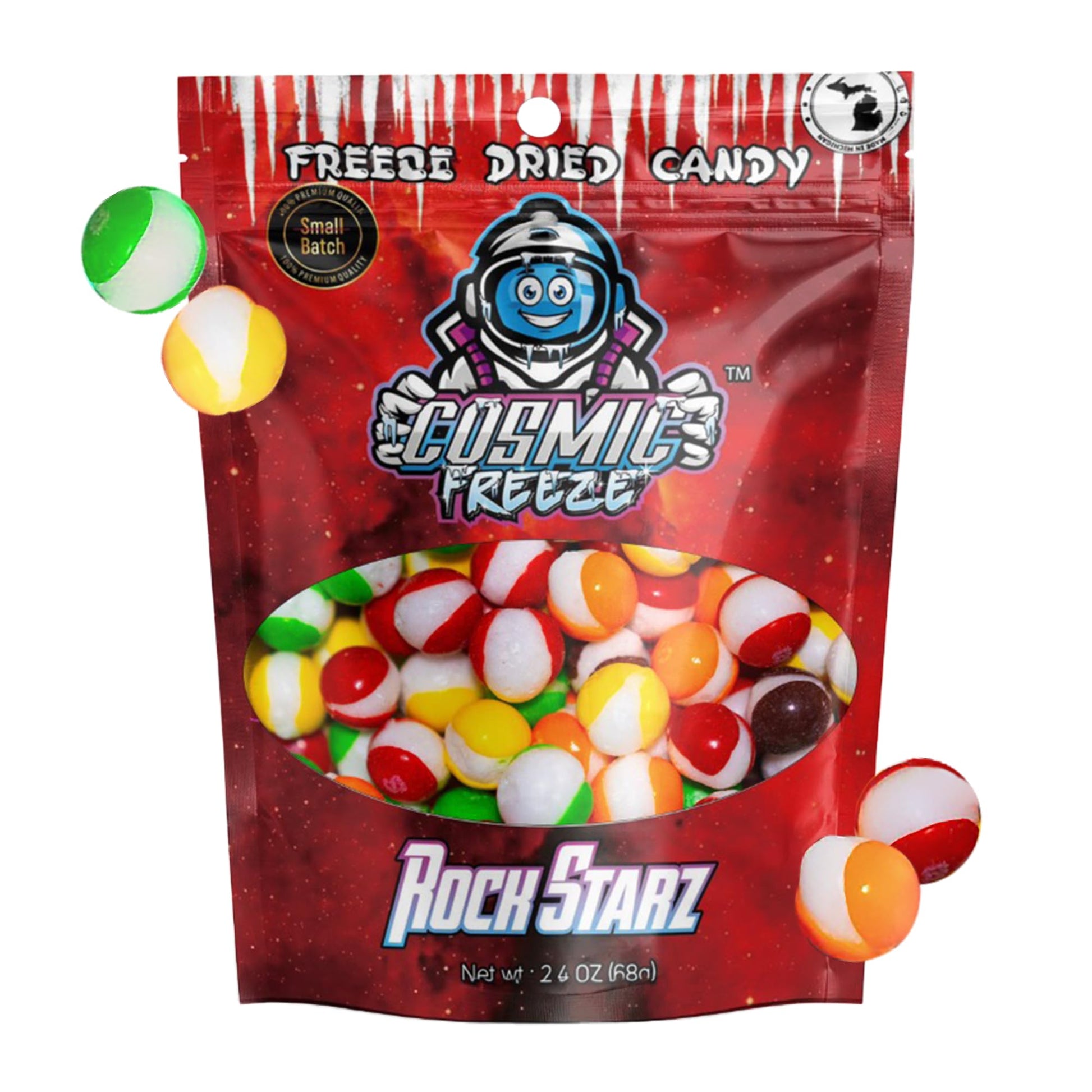 Cosmic Freeze Freeze Dried Candy Rock Starz, Gluten-Free, 2.4 Oz, Assorted Pack