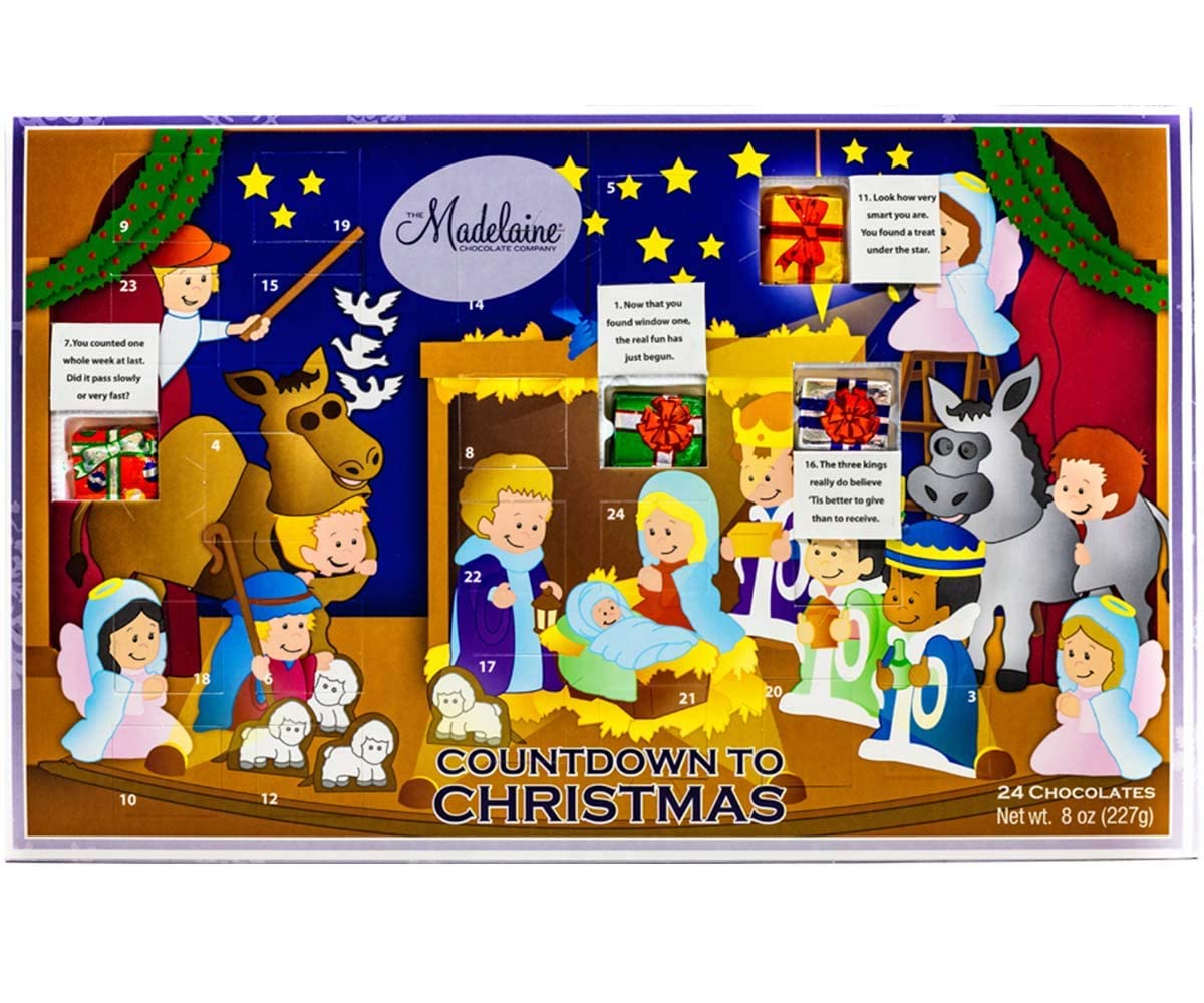 THE MADELAINE CHOCOLATE COMPANY Advent Calendar - 24 Milk Chocolates - 8oz - 2 Pack