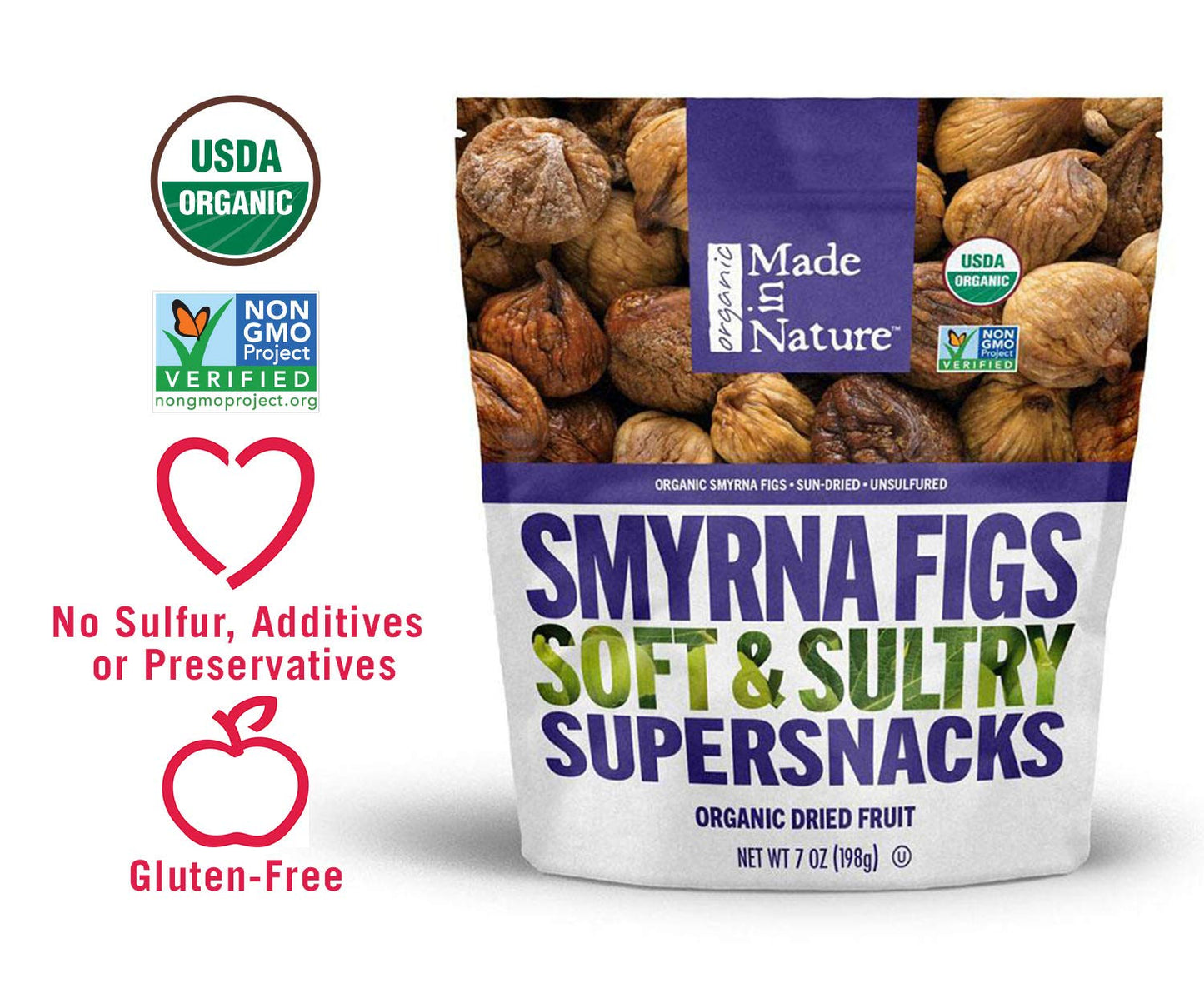 Made In Nature Organic Dried Figs Smyrna, 7 Oz