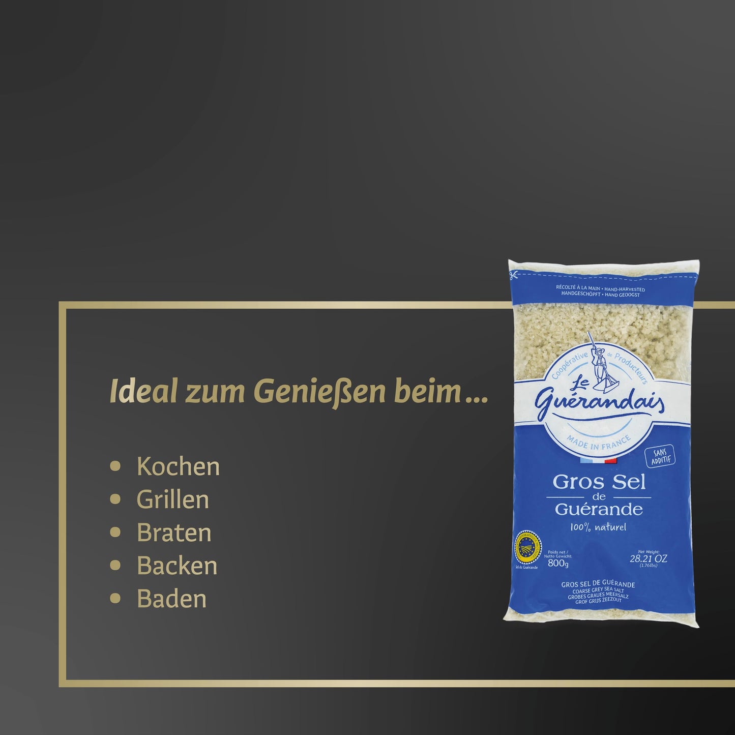 Le Guerandais Coarse Sea Salt Gros Sel De Guerande  1.76 Pound