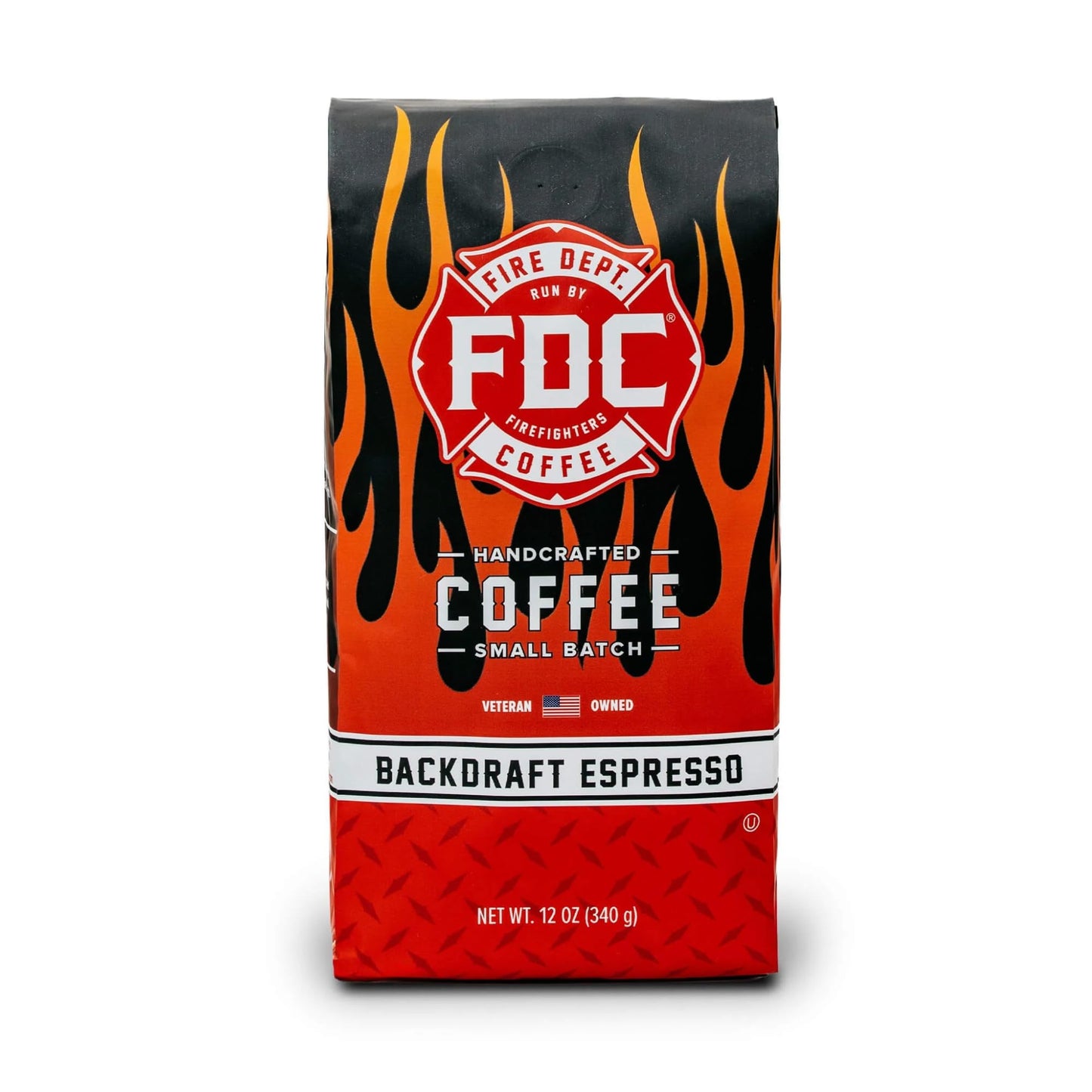 Fire Department Coffee Backdraft Espresso - Smooth & Rich - 12 oz - Veteran Owned - Roasted in the USA