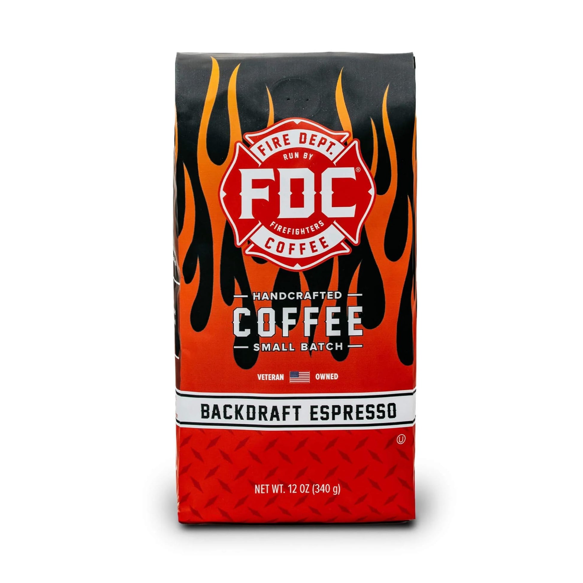 Fire Department Coffee Backdraft Espresso - Smooth & Rich - 12 oz - Veteran Owned - Roasted in the USA
