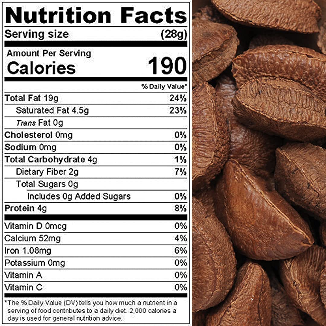 Fresh Raw In-Shell Whole Brazil Nuts -1 Lb By Nuts N More