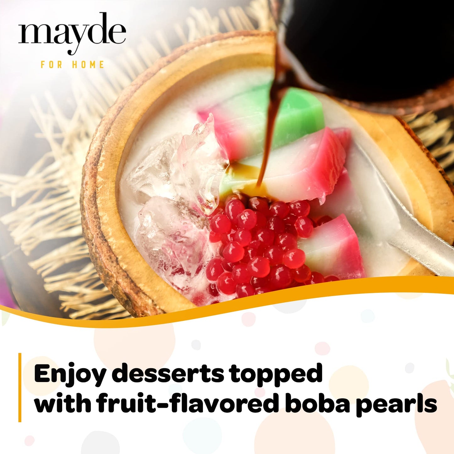 Mayde 3-Flavor Popping Boba Pearls Berry Blend Party Kit- Strawberry, Blueberry, & Pomegranate (3-Pack, 490 Grams)