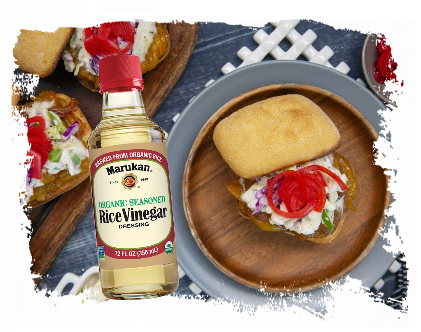 Marukan Organic Seasoned Rice Vinegar, 12 Ounce Glass Bottle (Pack of 6)