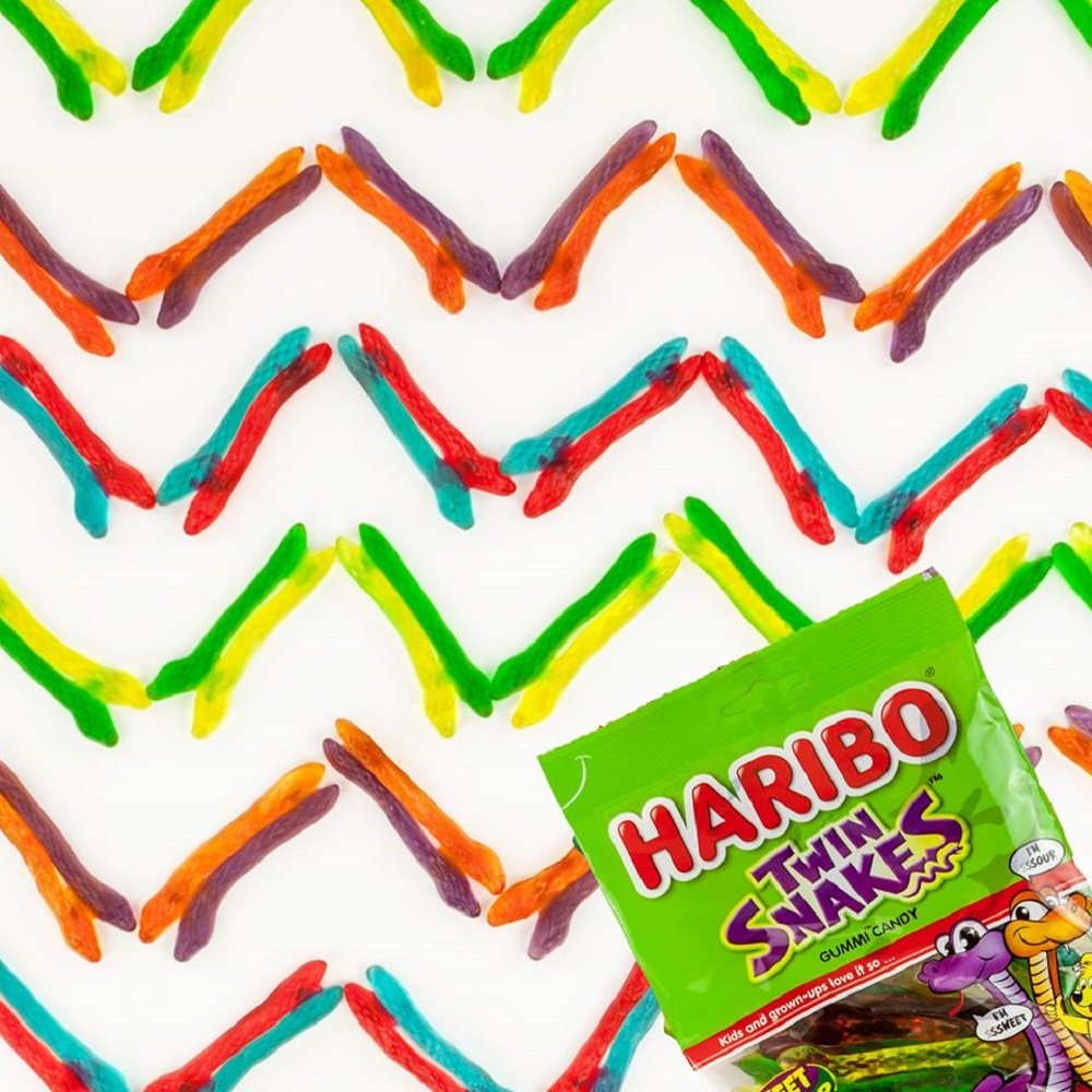 HARIBO Gummi Candy, Twin Snakes, 8 oz. Bag (Pack of 10)
