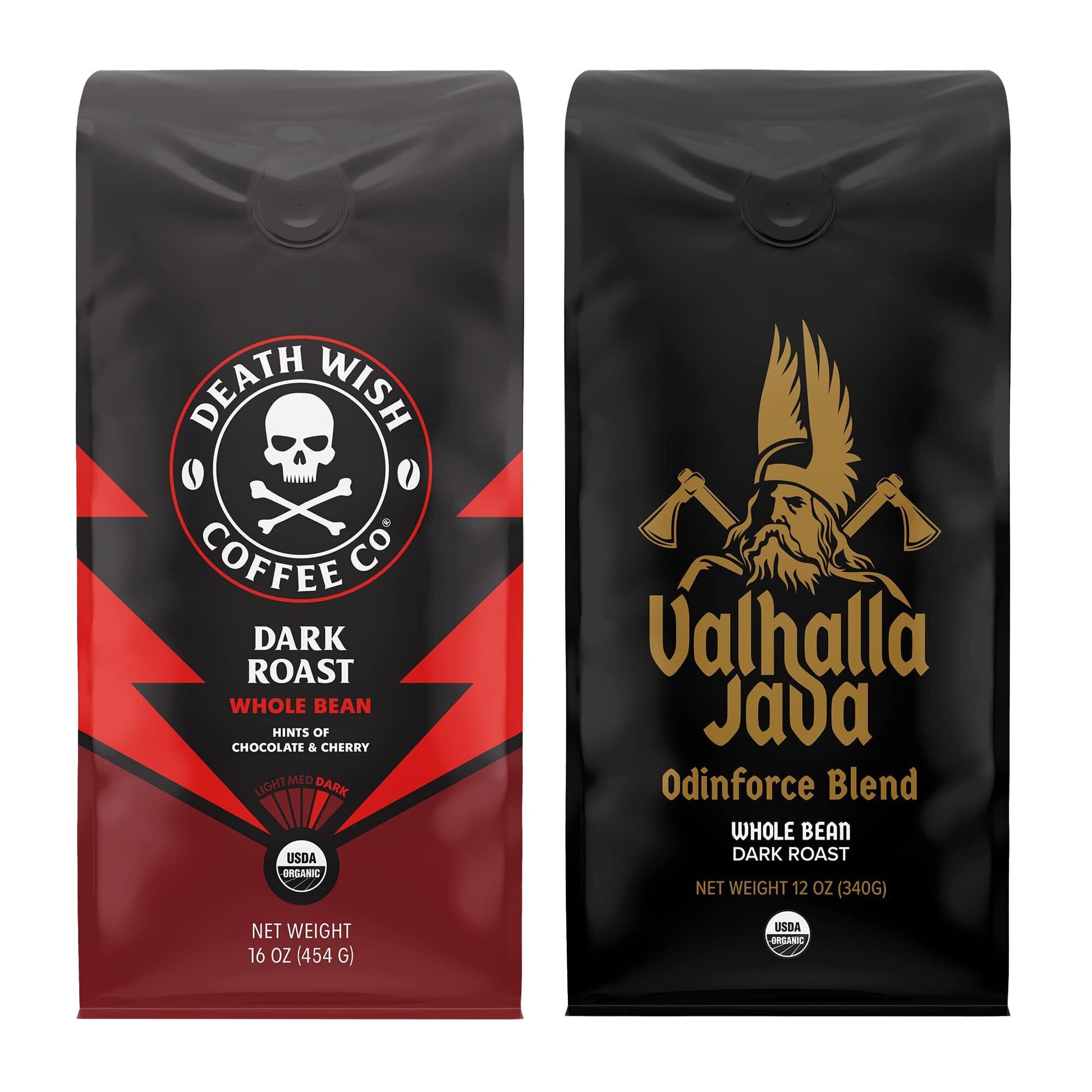 Death Wish Coffee Whole Beans - Dark Roast - 28 oz - USDA Organic - Fair Trade - Extra Caffeine